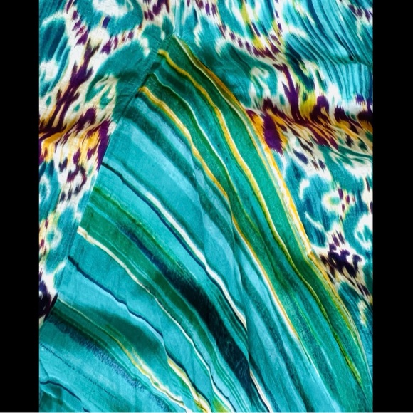 Vintage boho artsy fanning with lines & modern patterns maxi skirt - Picture 8 of 14